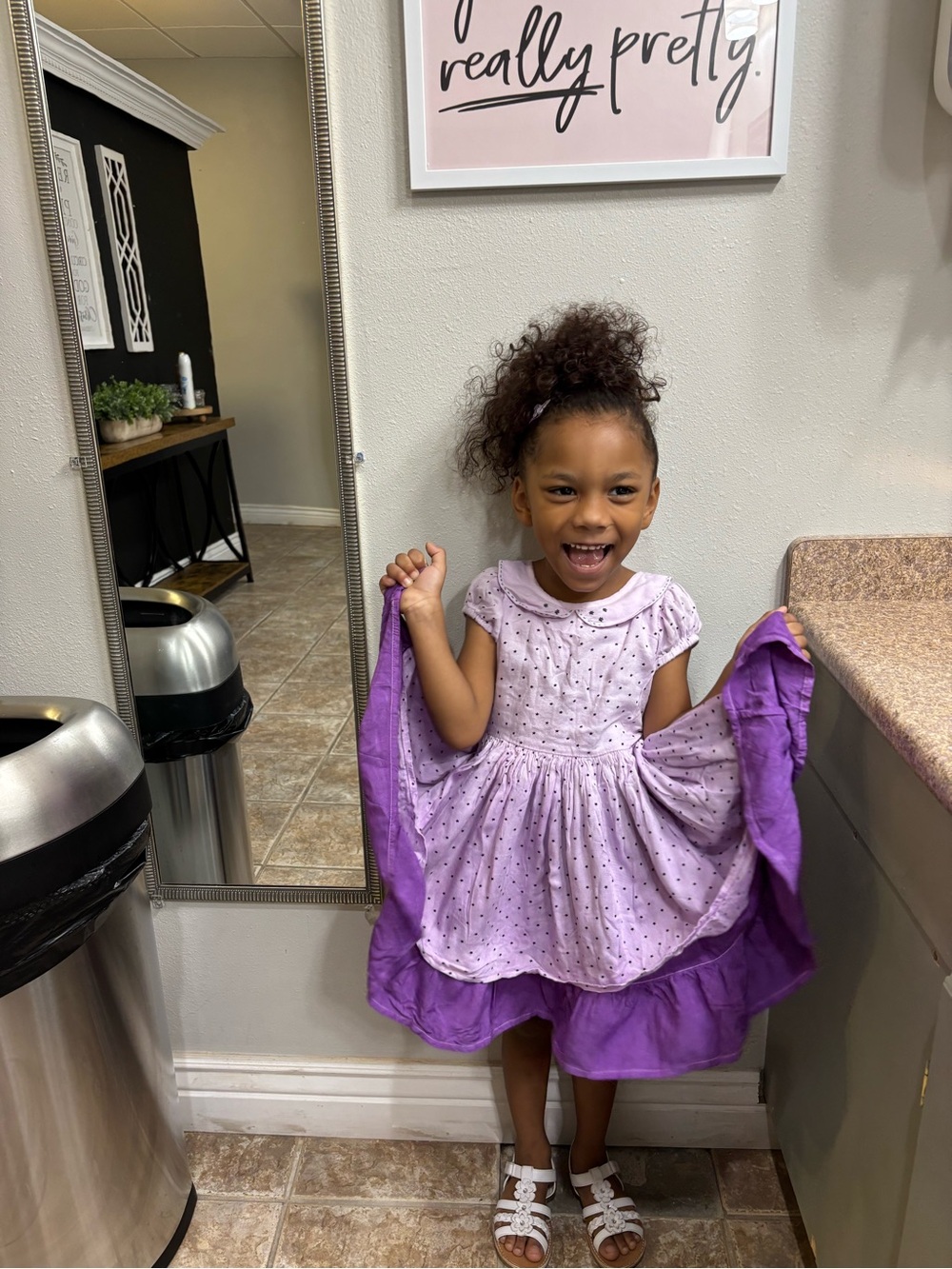 Well Dressed Wolf Purple and Lavender Polka Dot Party Dress